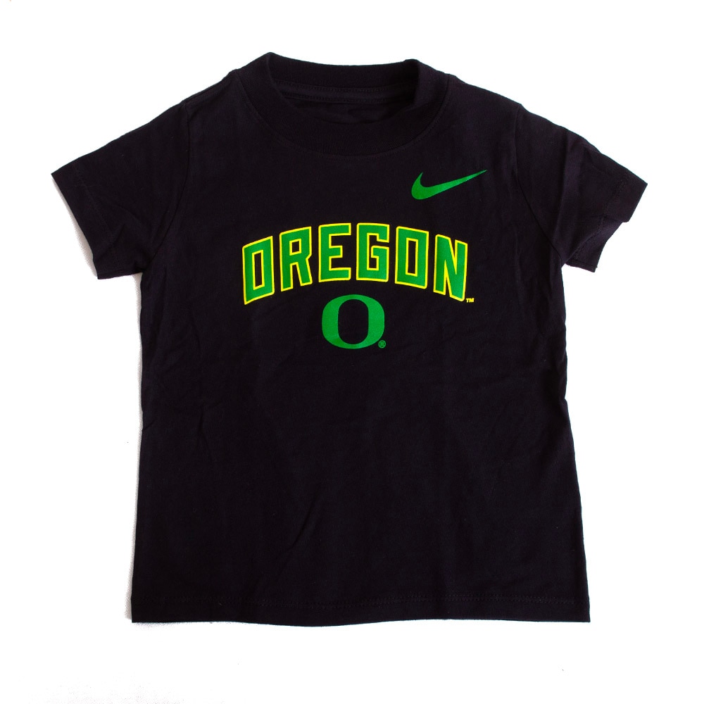 Classic Oregon O, Nike, Black, Crew Neck, Cotton, Kids, Toddler, Arched Oregon, T-Shirt, 766415